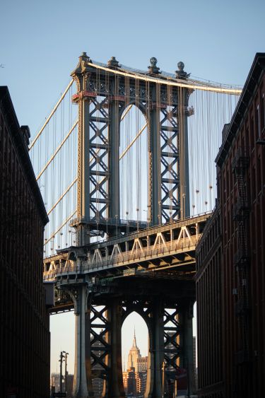 Le pont de Manhattan, depuis Brooklyn.